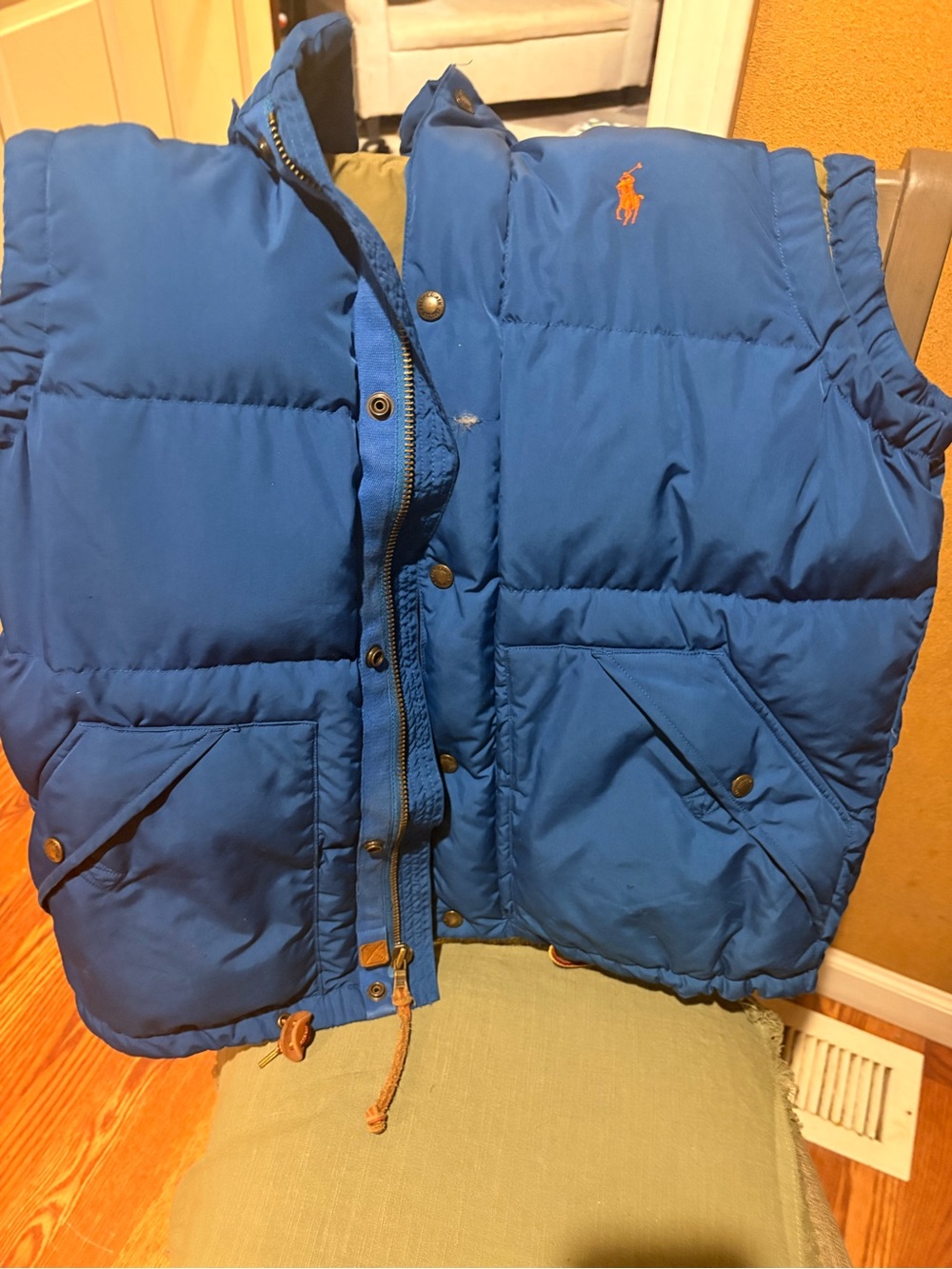 Polo by Ralph Lauren Blue Men's Quilted Puffer Jacket size medium